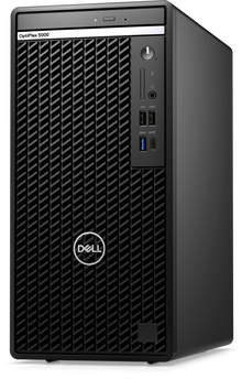 Refurbished Dell OptiPlex tower desktop with Intel Core i7-12700 processor, black case, and front USB ports.