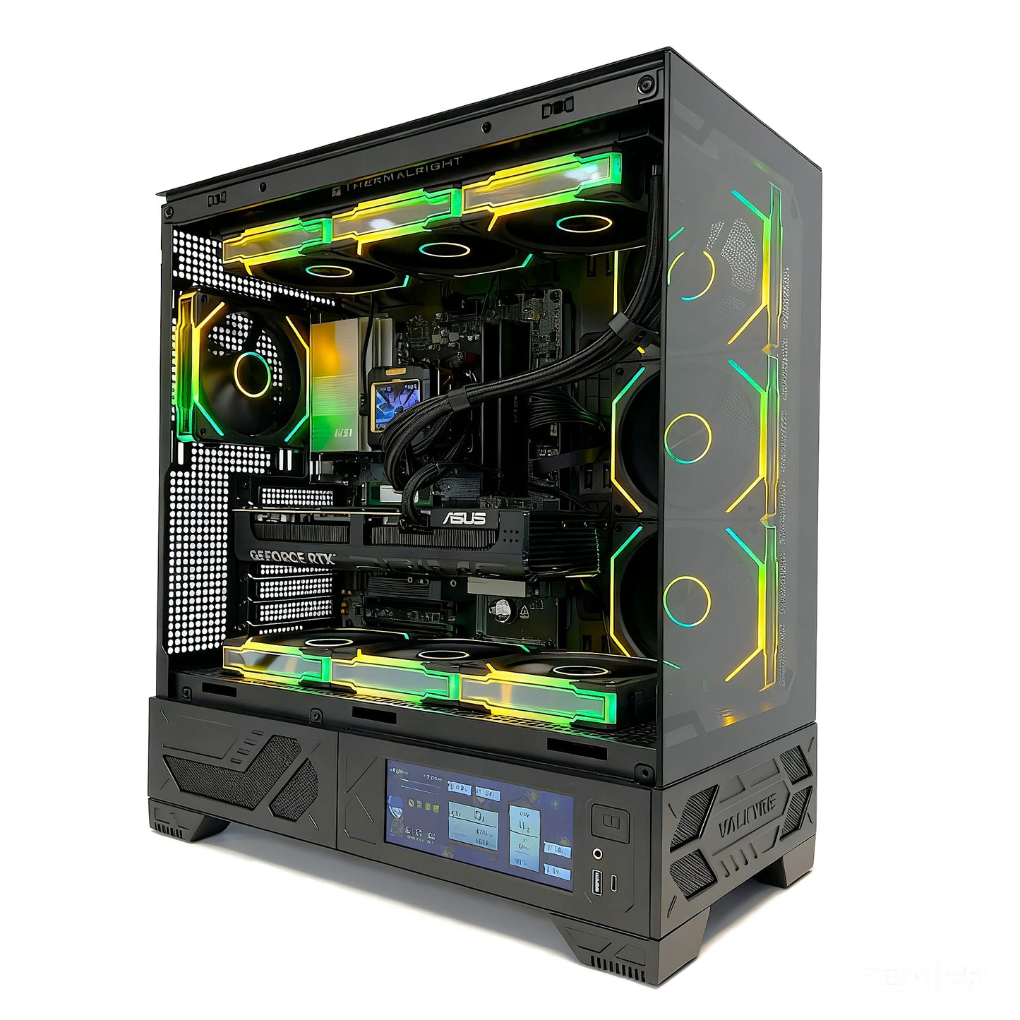 Uniway Gaming PC with AMD Ryzen 9 9950X3D processor, gaming computer featuring a sleek black case and RGB lighting.