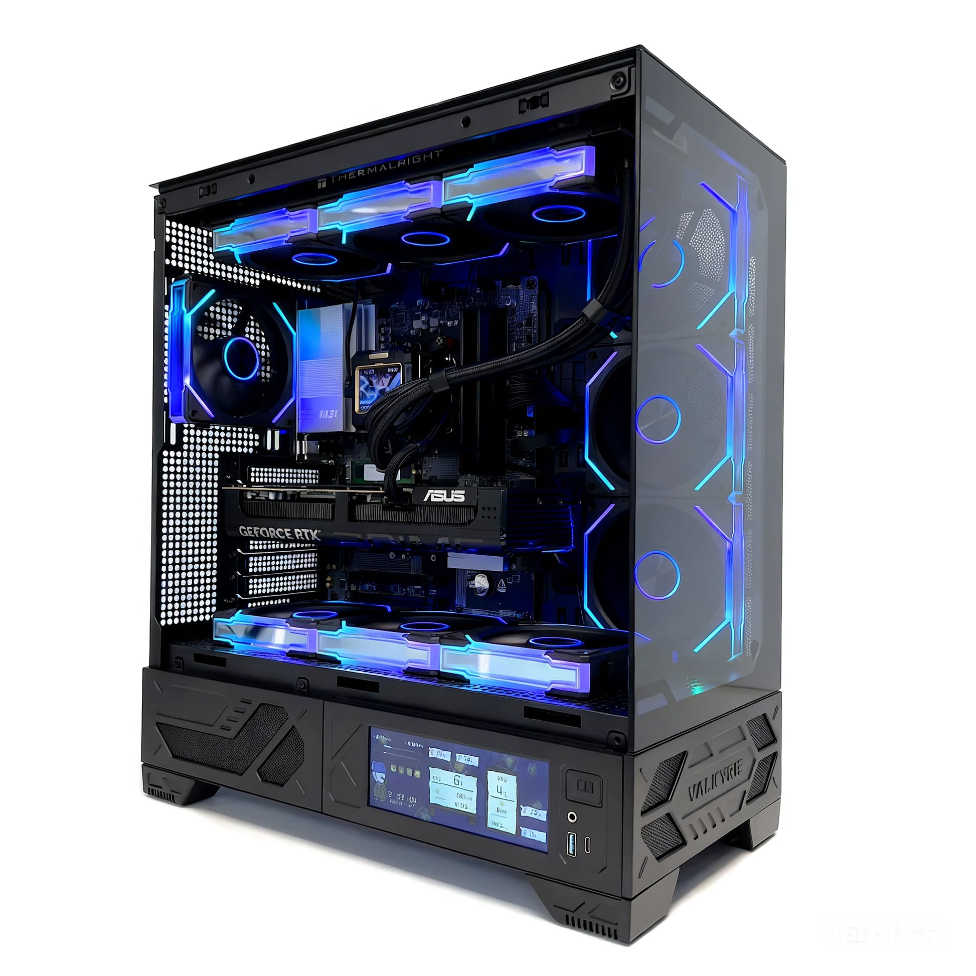 Uniway Gaming PC with AMD Ryzen 9 9950X3D processor, high-performance gaming computer with sleek black case and RGB lighting.