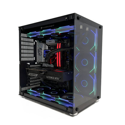Uniway Gaming PC featuring AMD Ryzen 7 7900x, showcasing a sleek design and advanced cooling system.