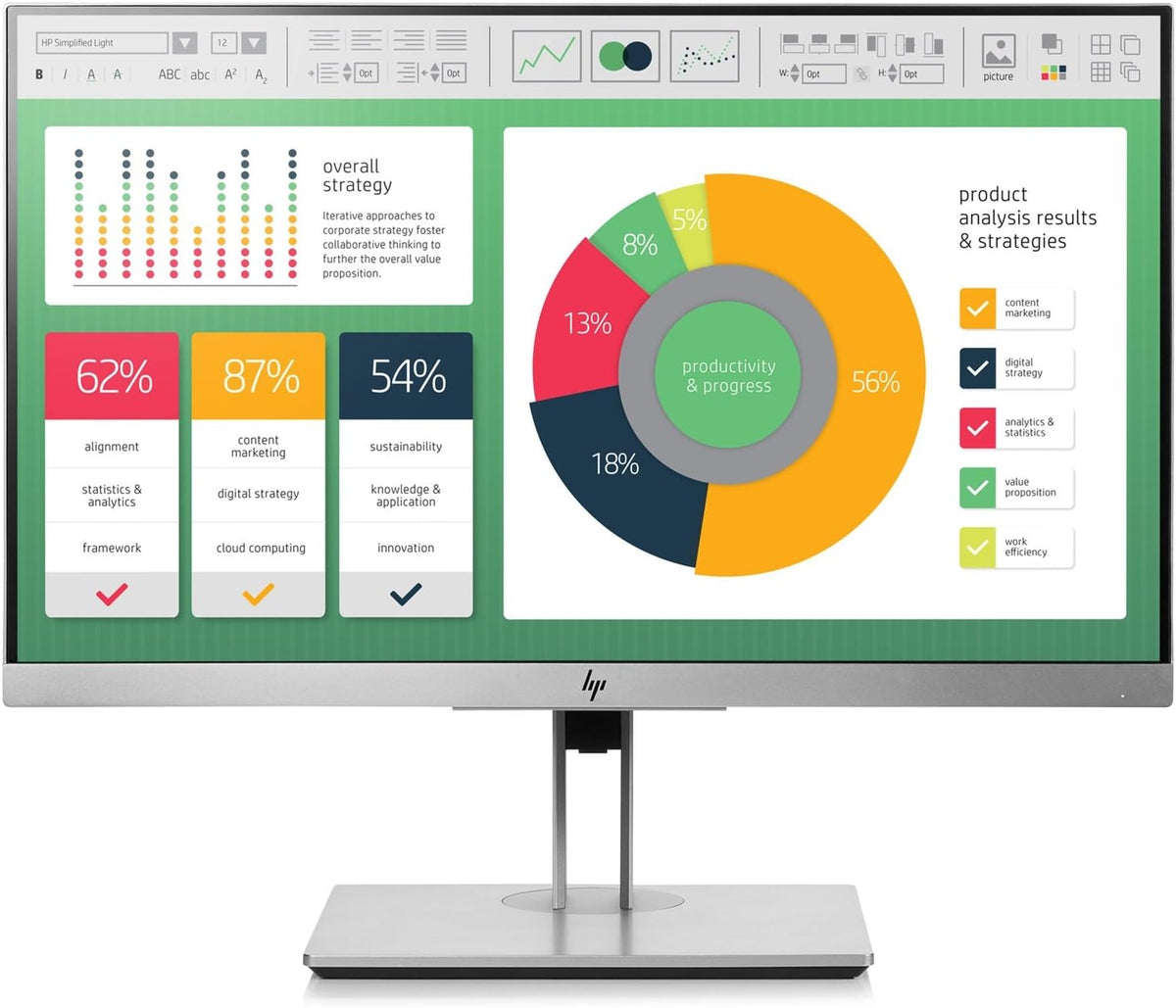 HP EliteDisplay E233 Refurbished Monitor – 23" FHD, IPS, 1920 x 1080 - ON