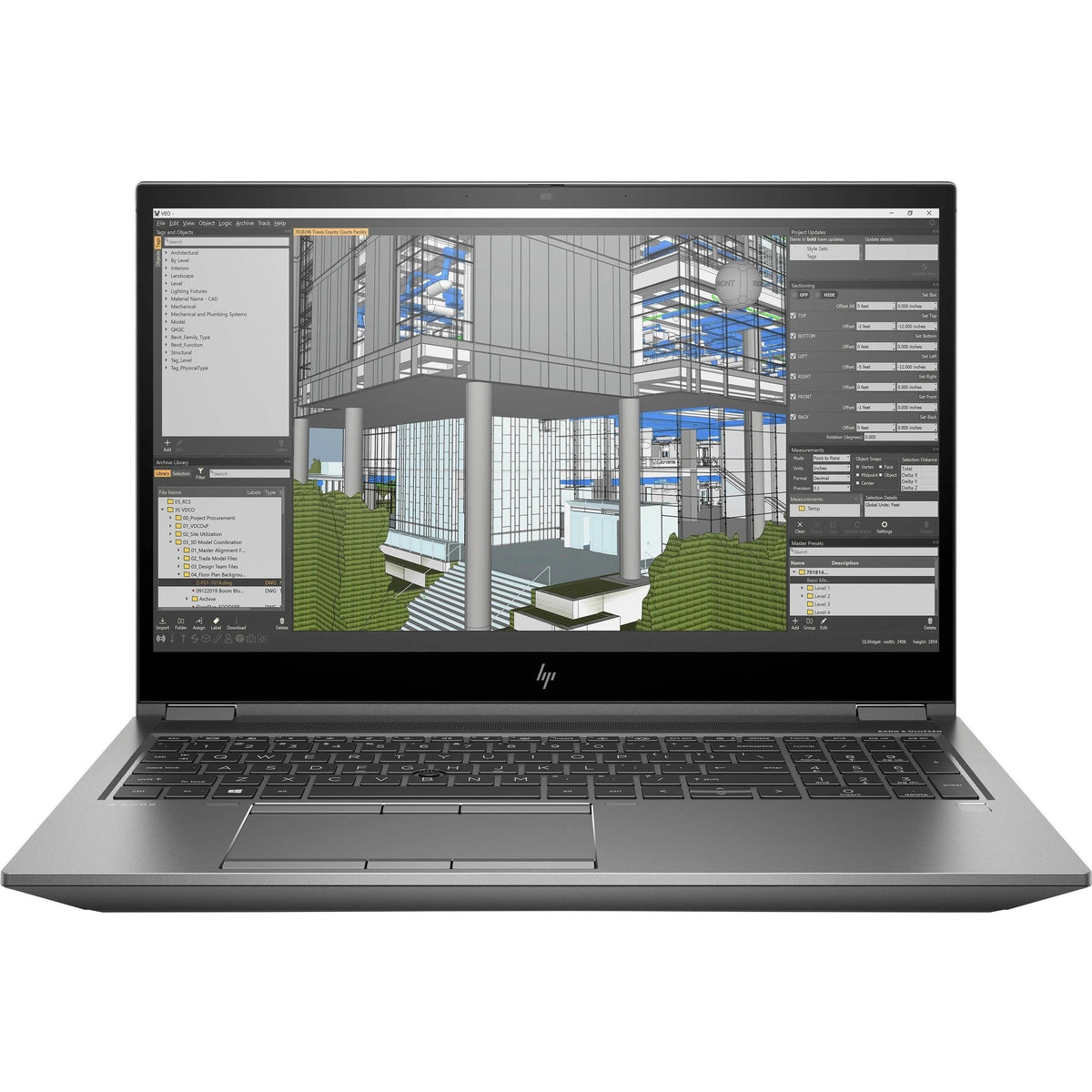 Refurbished HP ZBook Fury 15.6-inch laptop with Intel Core i7-11800H processor, black chassis, and keyboard.