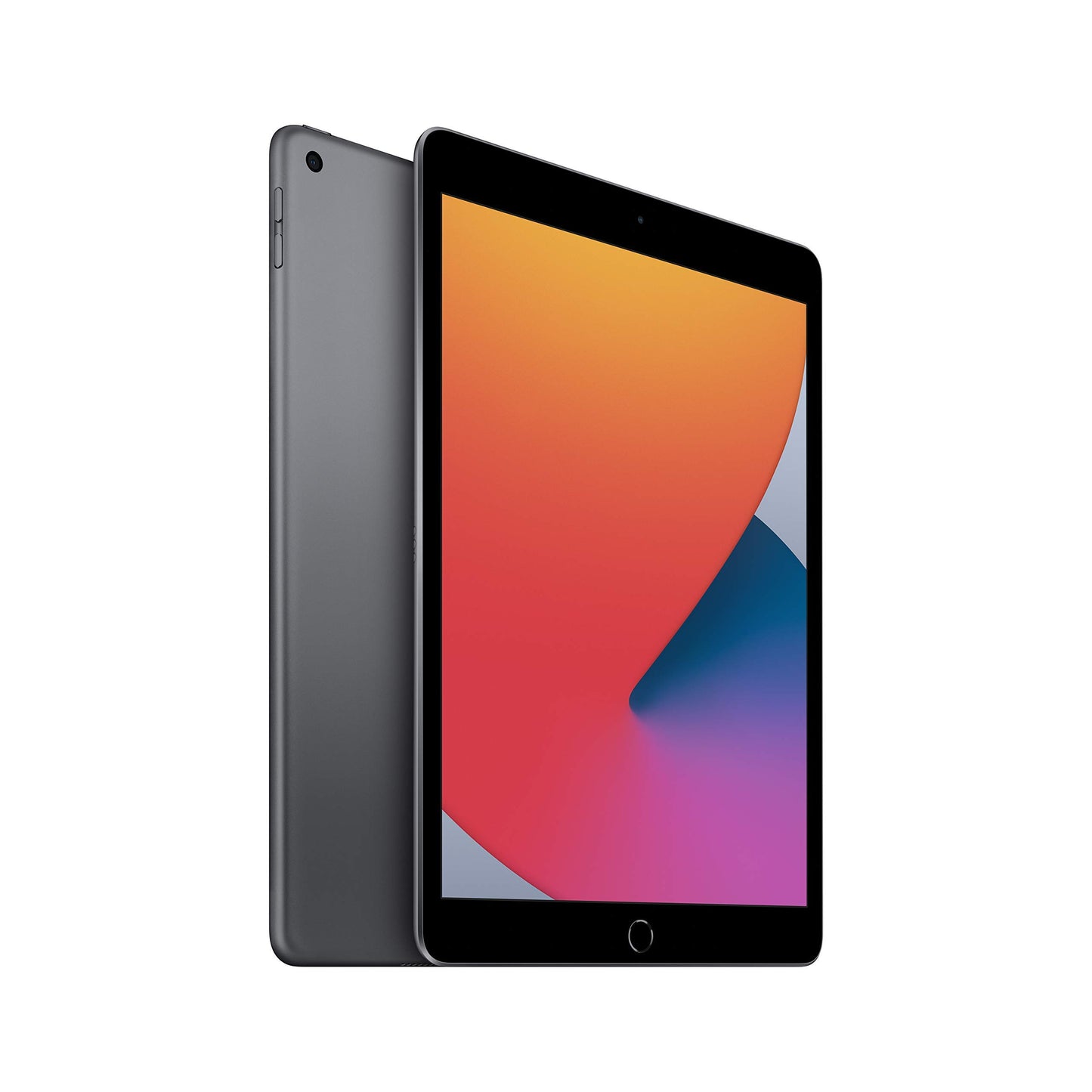 Refurbished Apple iPad 8 with 128GB Wi-Fi, 10.2-inch Retina display, showcasing the sleek tablet design.