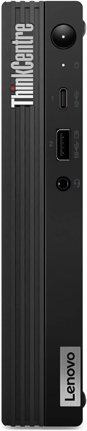 Refurbished Lenovo ThinkCentre Tiny PC with Intel Core i5-10500T processor, compact desktop computer on a white background.