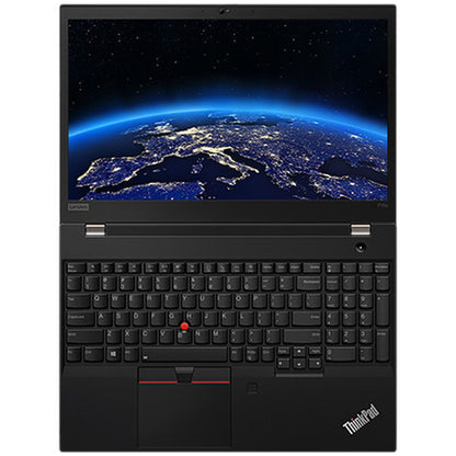 Lenovo ThinkPad P15v Gen 1 15.6-inch refurbished laptop with Intel Core i7 processor, black keyboard, and professional design.