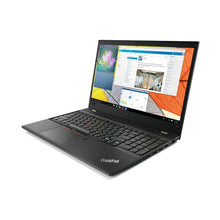 Lenovo ThinkPad T580 15.6-inch refurbished laptop with Intel Core i5-8250U processor, black keyboard, and silver chassis.