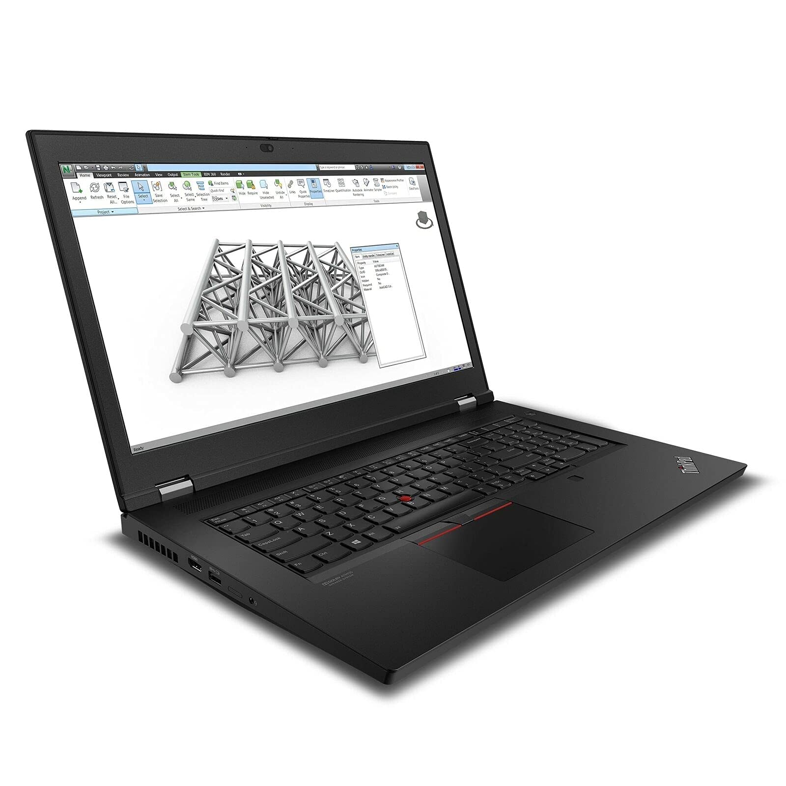 Lenovo ThinkPad P17 17-inch refurbished laptop with Intel Core i7-10750H processor, black keyboard, and professional design.