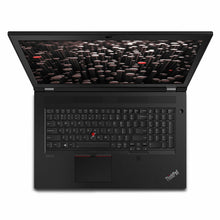 Lenovo ThinkPad P17 17-inch refurbished laptop with Intel Core i7-10750H processor, black keyboard, and large screen.