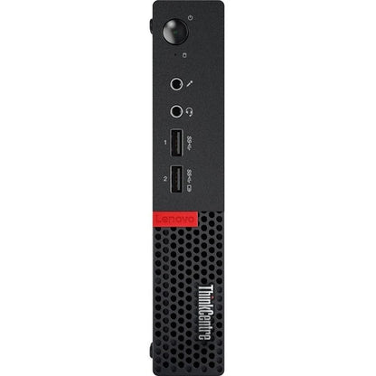 Refurbished Lenovo ThinkCentre Tiny PC with Intel Core i7-6700T processor, compact desktop computer on a neutral background.