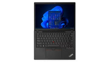 Lenovo ThinkPad X13 Gen 3 13.3-inch refurbished laptop with Intel Core i5-1235U processor, black keyboard, and sleek design.