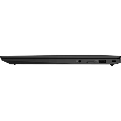 Lenovo ThinkPad X1 Carbon 9th Gen 14-inch refurbished laptop with Intel Core i5 processor, sleek silver design.