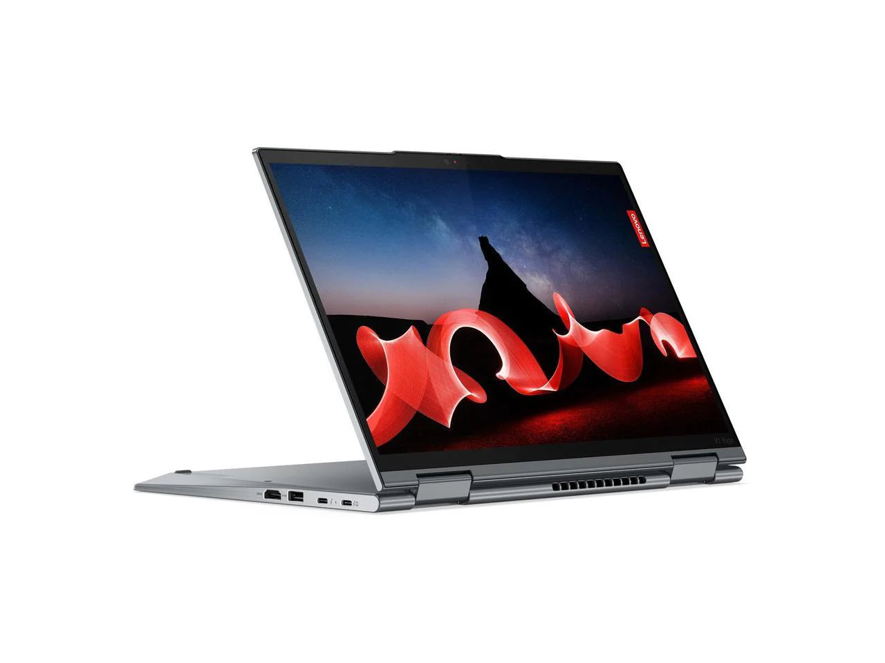 Lenovo ThinkPad X1 Yoga Gen 8 14-inch refurbished laptop with Intel Core i5-1335U processor, open showing keyboard and screen