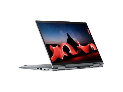 Lenovo ThinkPad X1 Yoga Gen 8 14-inch refurbished laptop with Intel Core i5-1335U processor, open showing keyboard and screen