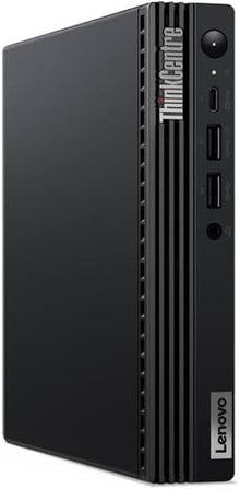 Refurbished Lenovo ThinkCentre Tiny PC with Intel Core i5-12500T processor, compact desktop computer on a white background.