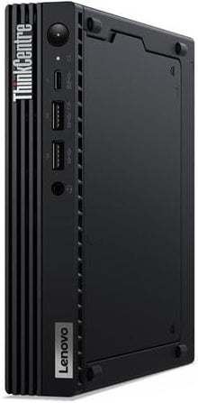 Lenovo ThinkCentre Tiny PC desktop with Intel Core i5-12500T, compact refurbished desktop computer, side view showing ports and design
