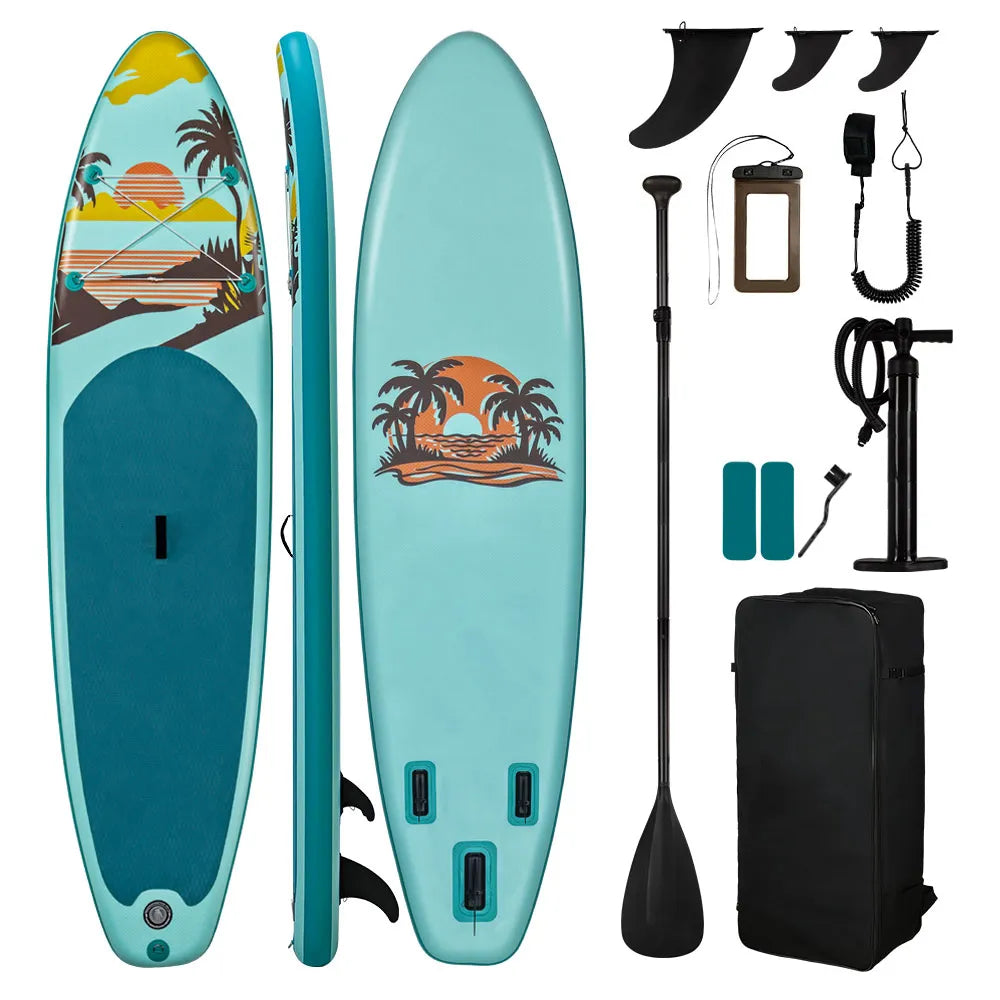Sunset Bay 10'6" Inflatable Paddle Board – Tropical Turquoise