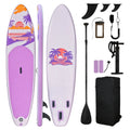 Inflatable Sunset Bay 10'6" paddle board in Sunset Violet, featuring a vibrant purple design, suitable for all skill levels.