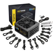 Segotep 1250W 80 Plus Gold full modular power supply with PCIe 5.0 and ATX 3.0, black color, for high-performance PCs