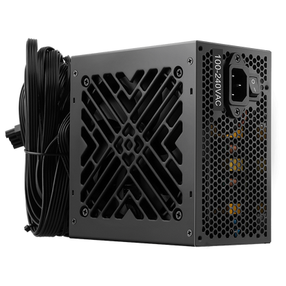 Segotep 750W 80 Plus non-modular ATX power supply with 120mm silent fan, black color, ideal for gaming PCs.