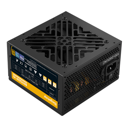 Segotep 750W 80 Plus non-modular ATX power supply with 120mm silent fan in black for gaming PCs.