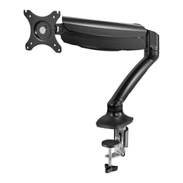Uniway Computers desktop single monitor desk mount with adjustable arm and clamp for ergonomic workspace setup.