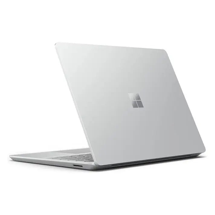 Microsoft Surface Laptop Go 2 in silver, showcasing 11th Gen Intel Core i5, 16GB RAM, and sleek design.