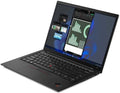 Lenovo ThinkPad X1 Carbon 10th Gen 14-inch refurbished laptop with Intel Core i5-1235U processor, open showing keyboard and screen.